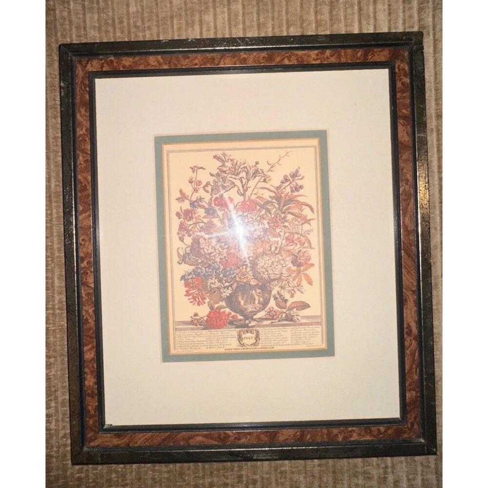 "Twelve Months of Flowers" July Robert Furber Vintage Botanical Framed Print